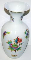 Kézzel festett sorszámozott nagyméretű Viktória-mintás jelzett Herendi porcelán váza hibátlan állapo...