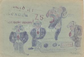 Antisemitic hand-made postcard s: Miklós Gyula, So.Stpl (EK)