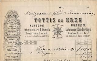 cca 1890 Tottis és Kren dekoratív számlalevél