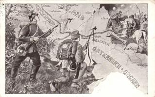 Military WWI Viribus Unitis propaganda, Russian front line (EK)