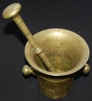 Régi réz mozsár törővel / Vintage brass mortar 19cm