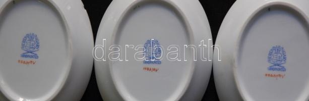 3db kézzel festett sorszámozott Apponyi-mintás jelzett Herendi porcelán hamutál (mind kis hibákkal) ...