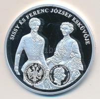 DN "A magyar pénz krónikája-Sissy és Ferenc József esküvője" Ag(999) emlékérem, (20g/38,61...
