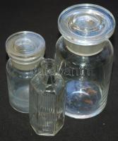 Régi gyógyszertári üvegek / Vintage pharmacy glass bottles 15,5cm, 2x12,5cm