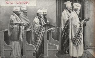 Jewish men in a synagogue, Judaica