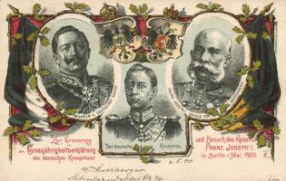 Wilhelm II, Franz Joseph and Crown Prince Wilhelm, maturity commemorative card