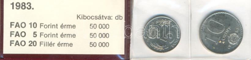 1983. "FAO" sor 20f, 5Ft, 10Ft eredeti plasztikcsomagolásban, tanúsítvánnyal T:BU