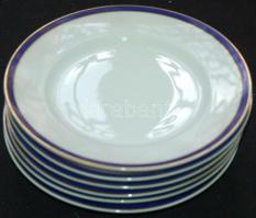 6db jelzett Zsolnay porcelán süteményes tányér / 6 pcs of Zsolnay chinaware cake plate d:18cm
