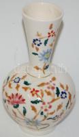 Virágokkal díszített kézzel festett sorszámozott jelzés nélküli porcelán váza / Handpainted numbered chinaware vase 20cm