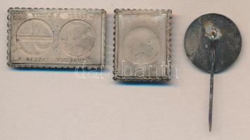 1980. "Szovjet-Magyar közös űrrepülés" Ag jelvény 8,1g + ÁP bélyeg érem Szovjet-Magyar űrh...