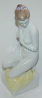 Kézzel festett sorszámozott jelzett Hollóházi porcelán női akt figura hibátlan állapotban / Handpainted numbered Hollóháza chinaware nude figure in flawless condition 30cm