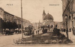 Pécs Széchenyi tér, dzsámi, villamos, drogéria (EK)