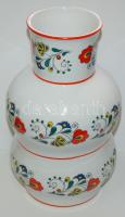Virágokkal díszített nagyméretű jelzett Zsolnay porcelán váza / Zsolnay chinaware vase 30cm