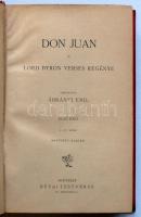 Byron: Don Juan I.-II. Bp., é.n. Révai. Festett, aranyozott egészvászon kötésben, festett lapszélekk...