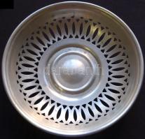 Jelzett alpakka tál / Hallmarked alpacca plate 4,5cm, d: 23cm