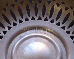 Jelzett alpakka tál /
Hallmarked alpacca plate 4,5cm, d: 23cm