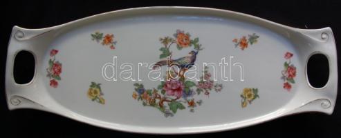 Virágokkal és fácánnal díszített jelzett Royal Epiag csehszlovák porcelán tálca /
Royal Epiag Czecho...