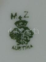 Nefelejcs csokrokkal díszített jelzett német porcelán szószos tál /
german chinaware sauce-bowl 20x1...