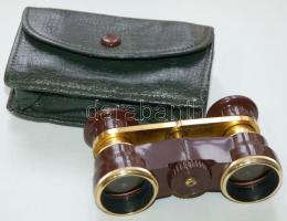 Szovjet gyártmányú színházi látcső műbőr tokban / Opera glasses with case