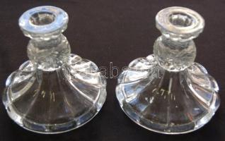 Dekoratív üveg gyertyatartó pár 11cm