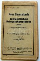 1917 A délnyugati front térképe. R. Lechner, Wien.
1917 The map of the south-west warfield 120x90 cm