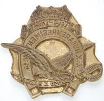 cca 1920 A Császári és Királyi 14. Huszárezred címerének réz nyomóformája Schuck József jelzéssel.  cca 1920 Copper-engraving emblem of the K. u. K. Husarenregiment No. 14. Sign: Schuck J. 12x11 cm