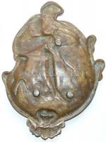 1901 Bronz újévi tálka akttal / 
1901 Bronze New Year tray with nude 17x12 cm