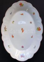 Virágmintás pajzspecsétes Zsolnay porcelán húsos tál / Zsolnay porcelain meat plate 38x26cm