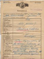 1943 Keresztlevél zsidó törvény miatti igazolásra 30 f okmánybélyeggel