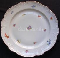 Virágmintás pajzspecsétes Zsolnay porcelán süteményes tál / Zsolnay porcelain plate d: 30cm