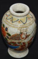 cca 1930 Kézzel festett, jelzett japán Diuschu porcelán vázácska, az alján sérült / Diuschu Japanese hand painted porcelain vase with fault on bottom 10cm