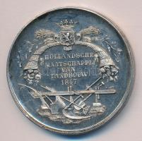 Hollandia 1847. "Holland Mezőgazdasági Társaság" ezüstözött díjérem (39mm) második helyezé...
