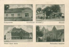 Ócsa vasútállomással, gyógyszertárral