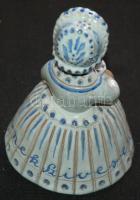 Kulcsár Aranka jelzéssel ellátott mázas kerámia hölgy figura 13cm