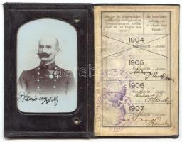 1904 Katona fényképes utazási igazolványa vonatra / Picture train id of k.u.k. soldier