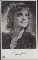 Tolnay Klári dedikált képeslap