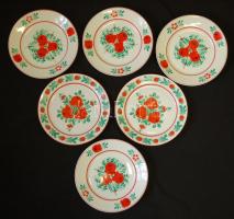 6db kézzel festett iparművész mázas kerámia falitányér / Handpainted ceramic wall plates d: 24cm