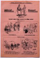 1919 Tanácsköztársasági röplap képregényes formában /  1919 Hungarian Soviet Republic comics flyer 2p.