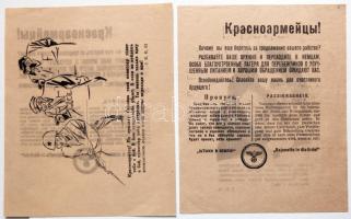 1943 2 db Német röplap orosz és német nyelven / 
1943 2 German propaganda flyers in Russian