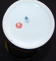 Szász Endre által tervezett aranyozott jelzett Hollóházi porcelán váza. arcok sorozat / Faces design...