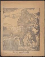 1944 Németellenes röplap: Éhezzen a német / Flyer againste the Gemans 20x26 cm