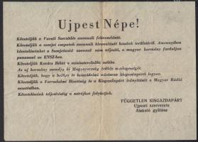 1956 Az Újpesti Forradalmi Bizottság 2 db röplap
