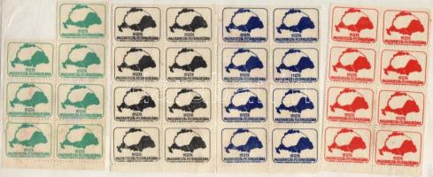 4 klf irredenta levélzáró 7-es ill. 8-as tömbökben összesen 31db