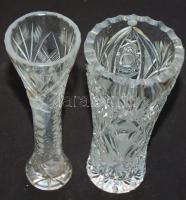 2db dekoratív kristály váza 20cm és 22cm