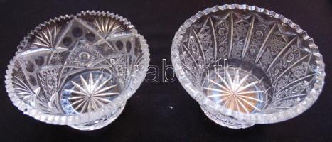 Kis kristály tétel: 2db klf méretű salátás tál és 1db váza 15cm