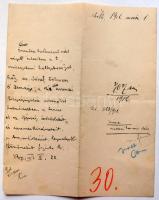 1912 Dr. József főherceg aláírása köszönő-levélen