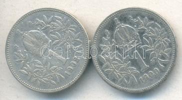 Ausztria 1900/1902. 1K Ag (2x) T:2-
Austria 1900/1902. 1 Corona Ag (2x) C:VF
