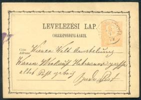 1874 Díjjegyes levelezőlap / PS-card OSTFI-ASSZONYFA - Budapest