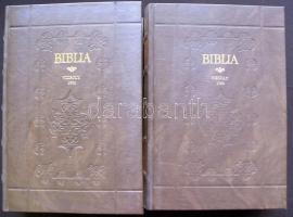 Vizsolyi Biblia I.-II. kötet. Facsimile kiadás. Bp. 1990. Magyar Helikon. Kiadói egészbőr kötésben, ...
