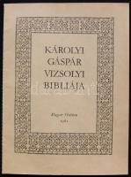 Vizsolyi Biblia I.-II. kötet. Facsimile kiadás. Bp. 1990. Magyar Helikon. Kiadói egészbőr kötésben, ...